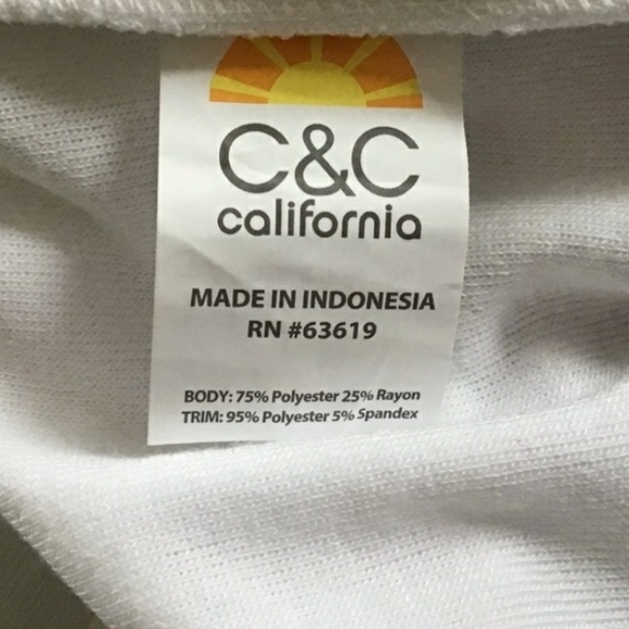 *NWT! C&C California FRENCH TERRY MESH PULL OVER SHIRT COVER UP TOP SIZE LARGE - Picture 9 of 9
